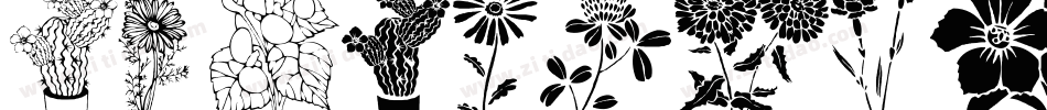 LP Flowers 1字体转换